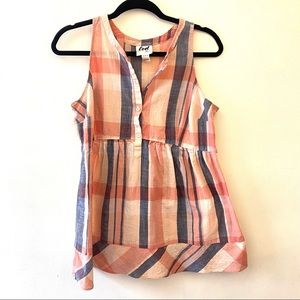 LED Luxe Essentials Denim sleeveless long line tank shirt size medium